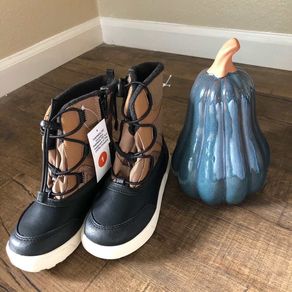 Tan and Black Combat Boots